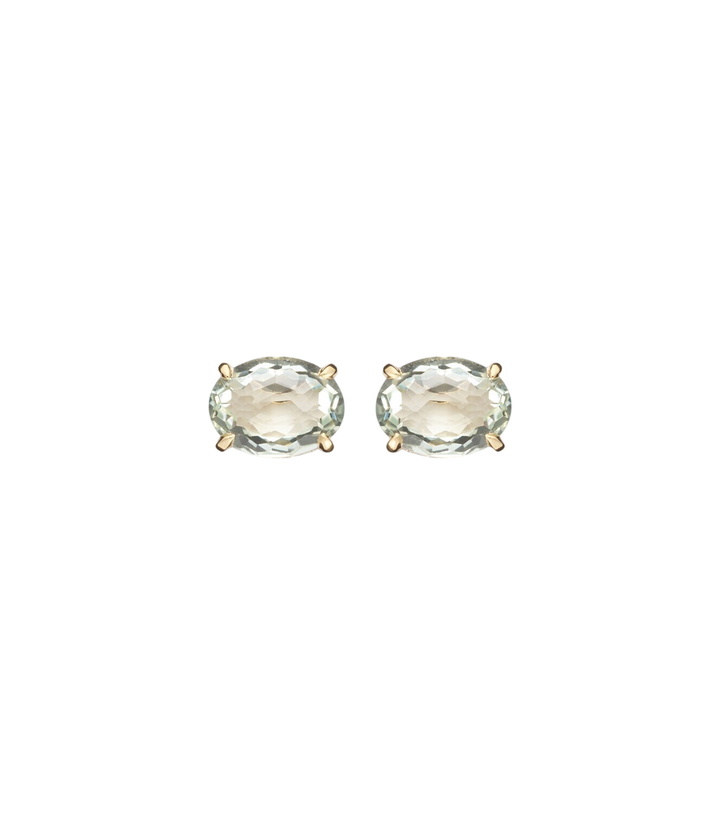 Photo: Shay Jewelry 18kt gold earrings with amethyst and diamonds