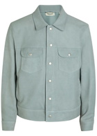 Frame Suede Trucker Jacket Light Blue