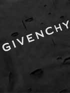 Givenchy - Distressed Logo-Print Cotton-Jersey Sweatshirt - Black