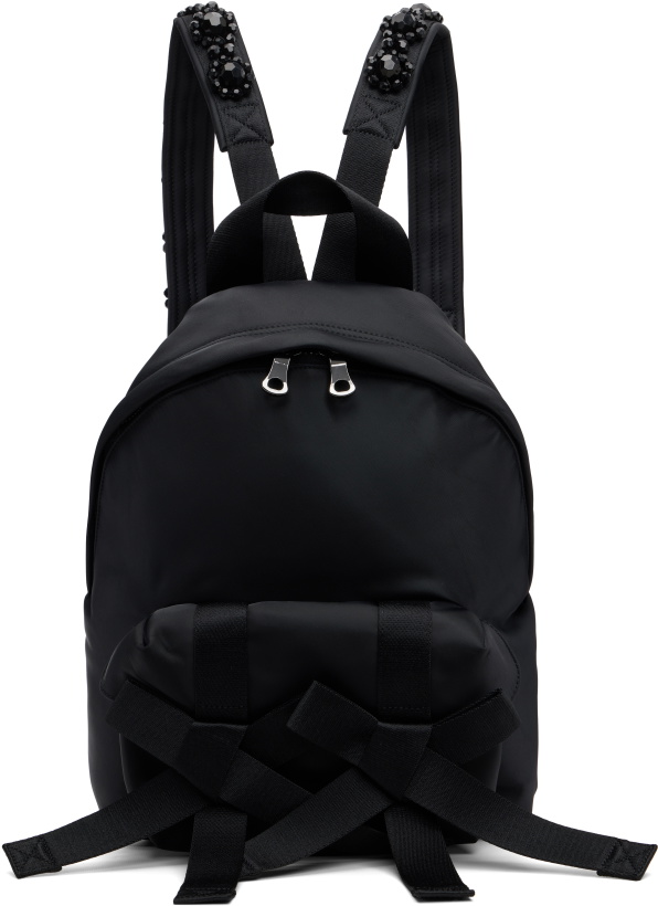 Photo: Simone Rocha Black Beaded Utility Bow Backpack
