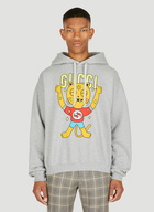 Cat Print Hooded Sweatshirt in Grey