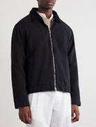 Mr P. - Corduroy-Trimmed Organic Cotton Coach Jacket - Black