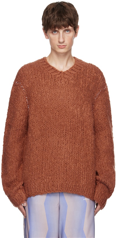 Photo: Acne Studios Brown Hand-Knit Sweater