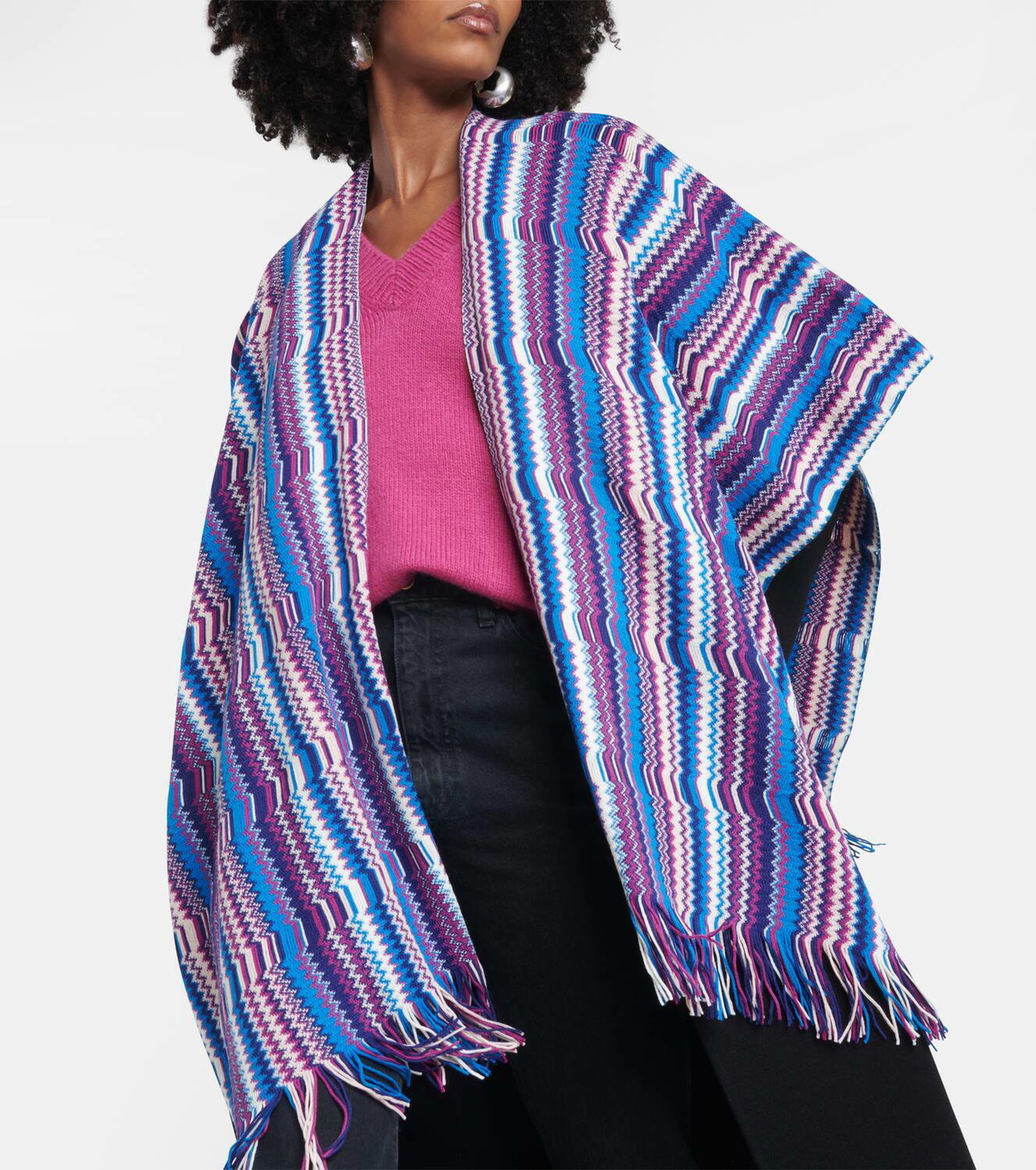 Missoni Zig Zag wool-blend cape