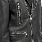 Alexander McQueen Men's Distressed Essential Leather Biker Jacket in Black/Ivory