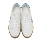 Saint Laurent White and Blue Court Classic Sneakers