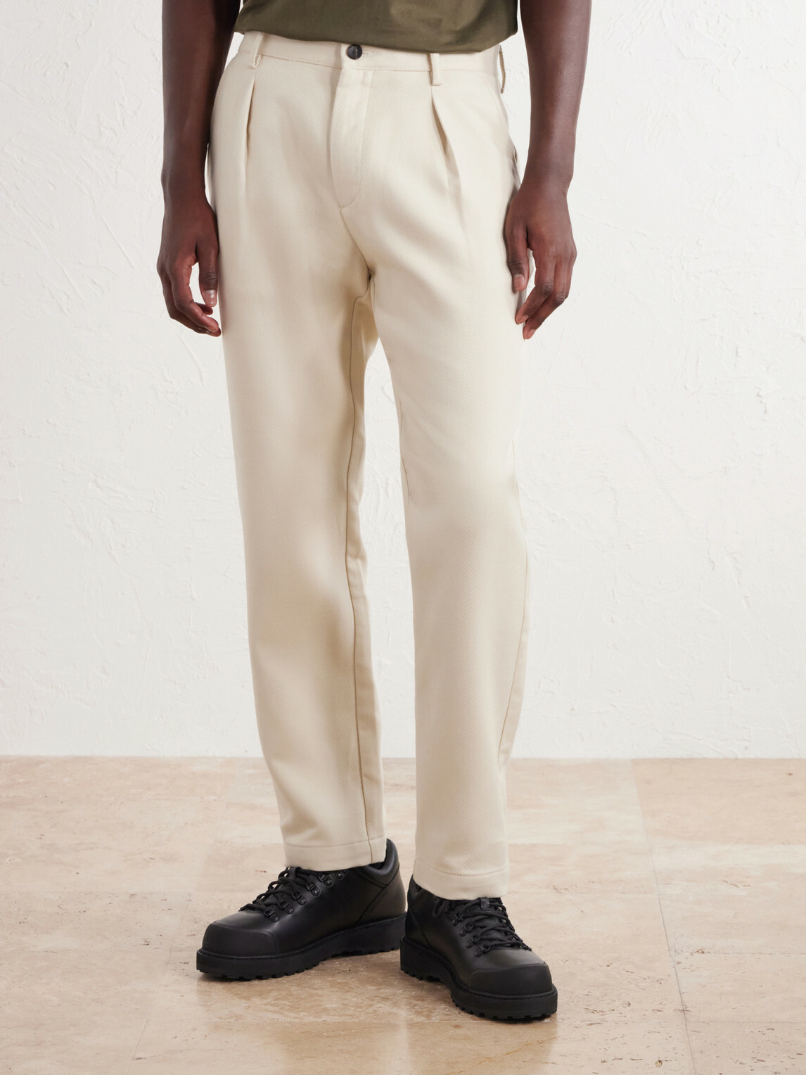 Mr P. - Tapered Pleated Cotton and Cashmere-Blend Trousers - Neutrals