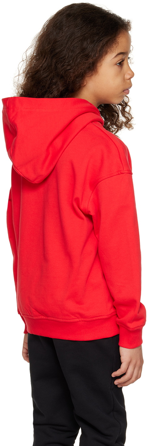 Moschino Kids Red Teddy Bear Hoodie