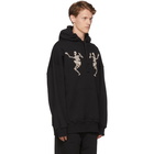 Alexander McQueen Black Embroidered Dancing Skeleton Hoodie