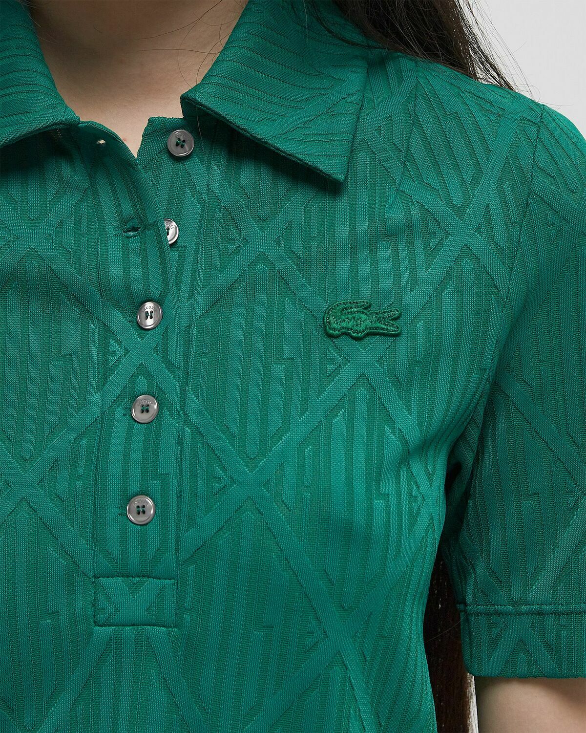 Lacoste JACQUARD LAYLA POLO Green Womens Shirts & Blouses/Shortsleefe