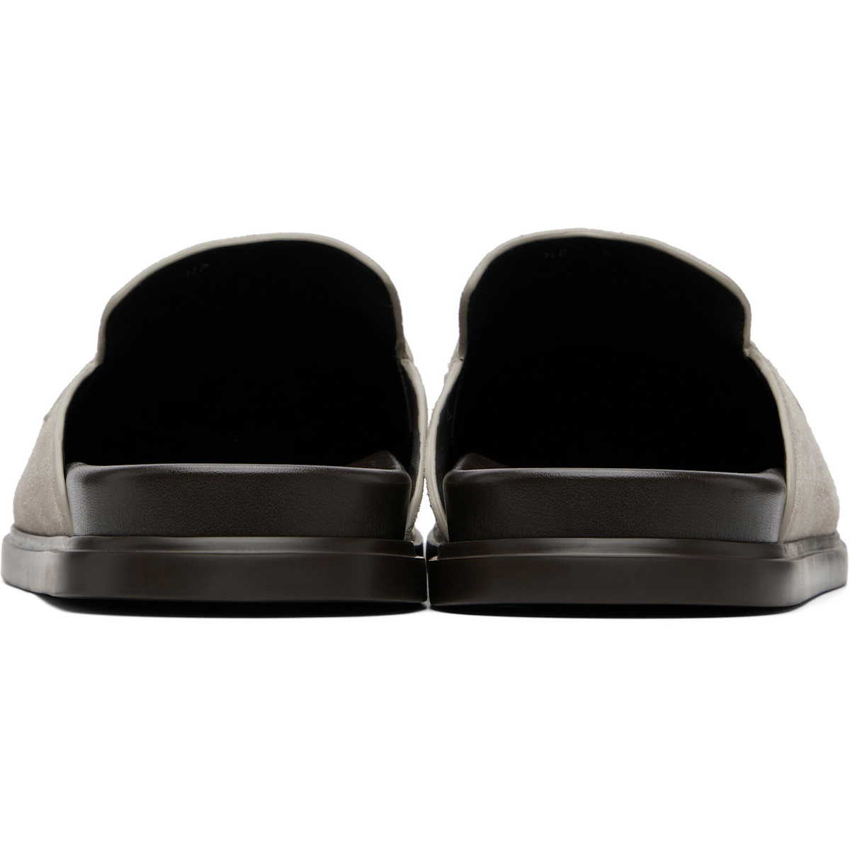 Ferragamo Gray Gancini Ornament Mule Loafers