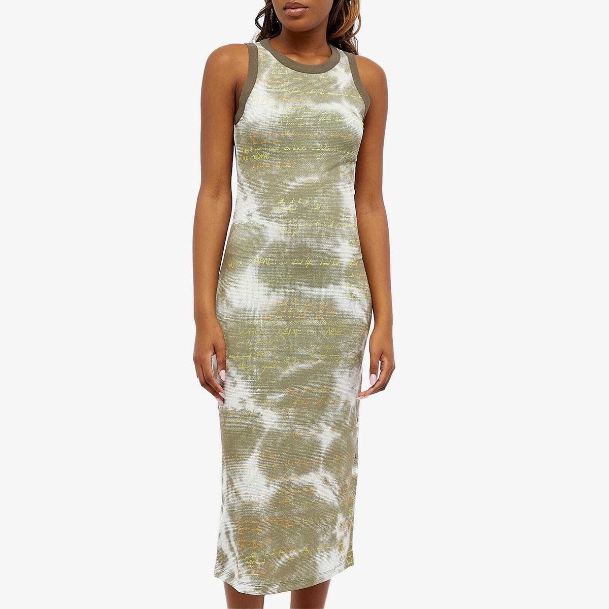 Wood Wood Women's Lola Pirnted Midi Dress in Crocodile Green