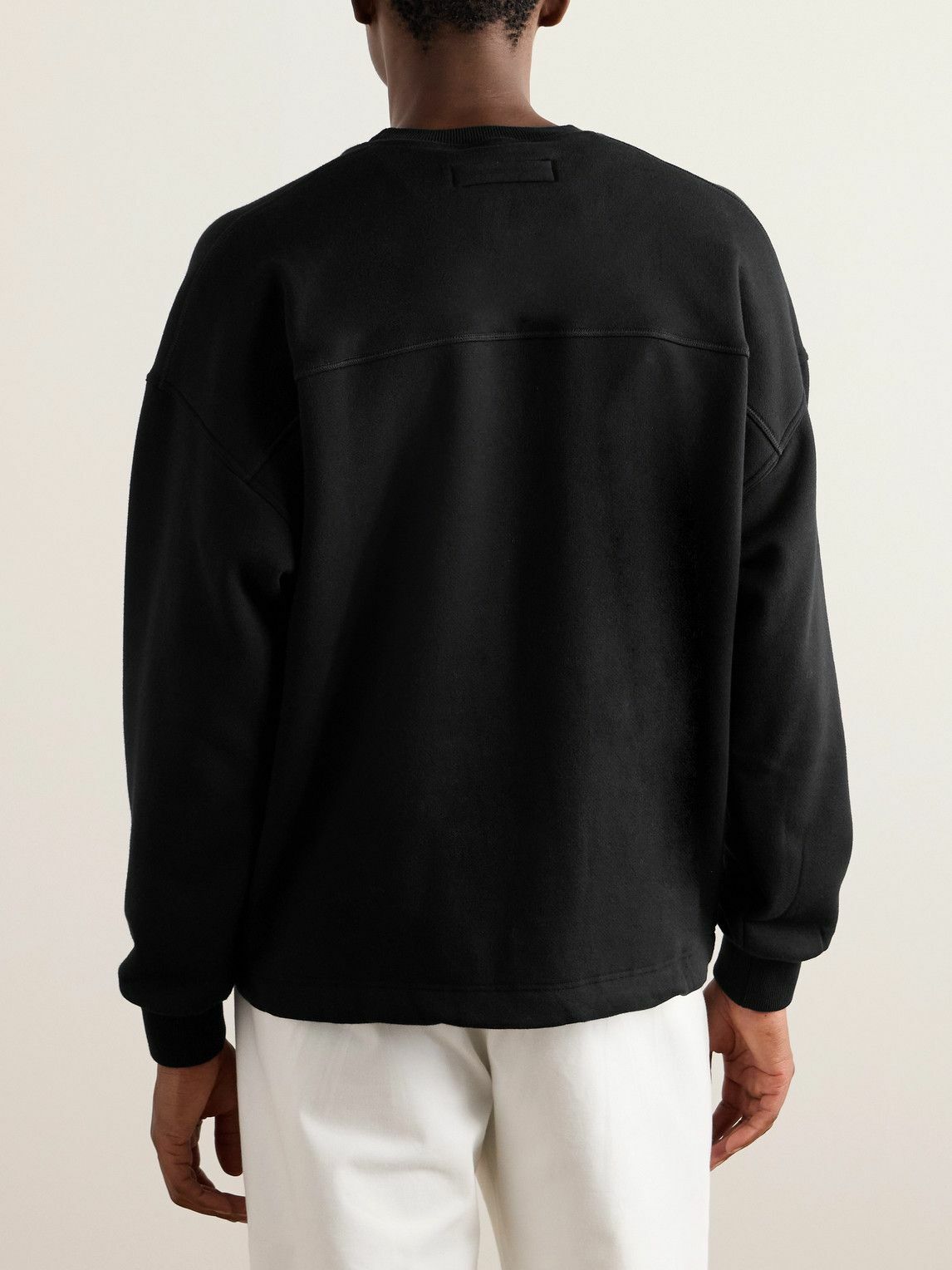 Zegna - Logo-Embroidered Cotton-Blend Jersey Sweatshirt - Black