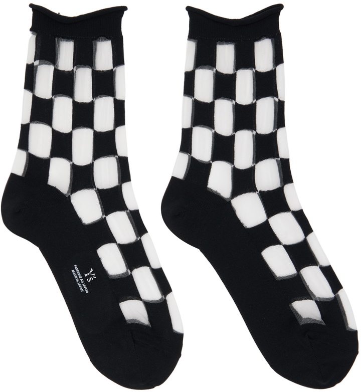 Photo: Y's Black Plaid Socks