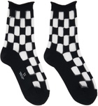 Y's Black Plaid Socks