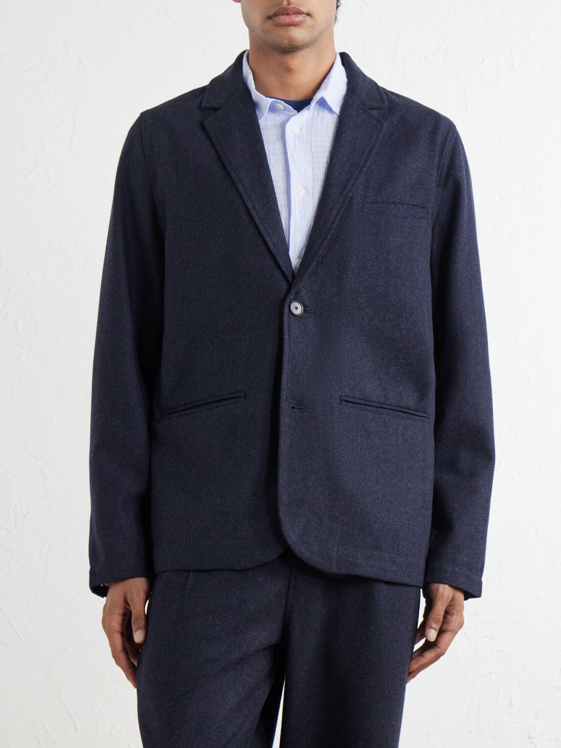 Folk - Assembly Mélange Wool-Blend Suit Jacket - Blue