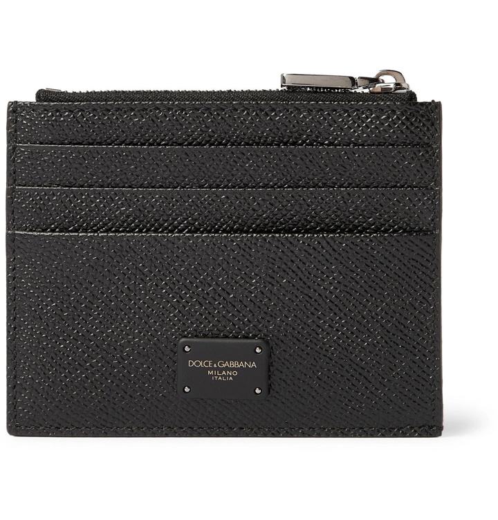 Photo: Dolce & Gabbana - Logo-Appliquéd Pebble-Grain Leather Cardholder - Black