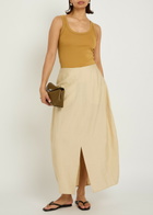 Lemaire Ribbed Cotton Tank top Camel