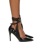 Valentino Black Valentino Garavani Patent Ankle Strap Rockstud 100 Heels