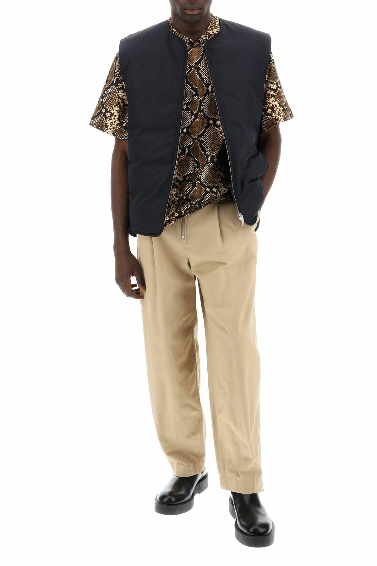 JIL SANDER cotton pants with removable belt Beige Jil Sander