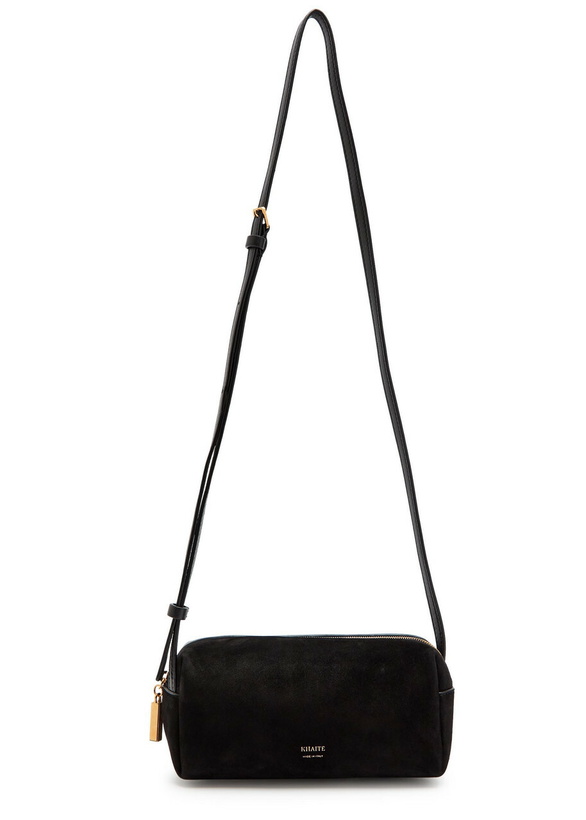 Photo: Khaite Kye Mini Suede and Leather Cross-body bag - Black - One Size