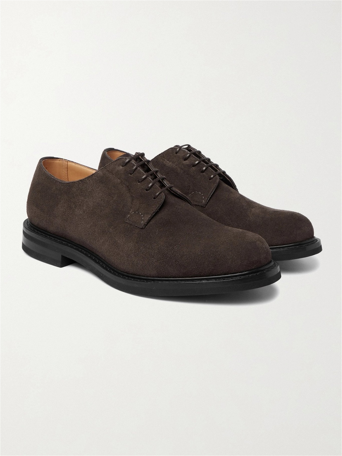 Photo: CHURCH'S - Shannon Suede Derby Shoes - Brown