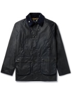 BARBOUR WHITE LABEL - Bedale Corduroy-Trimmed Waxed-Cotton Jacket - Blue