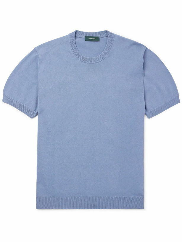 Photo: Incotex - Zanone Cotton T-Shirt - Blue