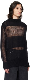 VAQUERA Black Semi-Sheer Sweater