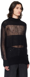VAQUERA Black Semi-Sheer Sweater