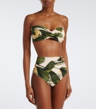 Johanna Ortiz Printed bandeau bikini top
