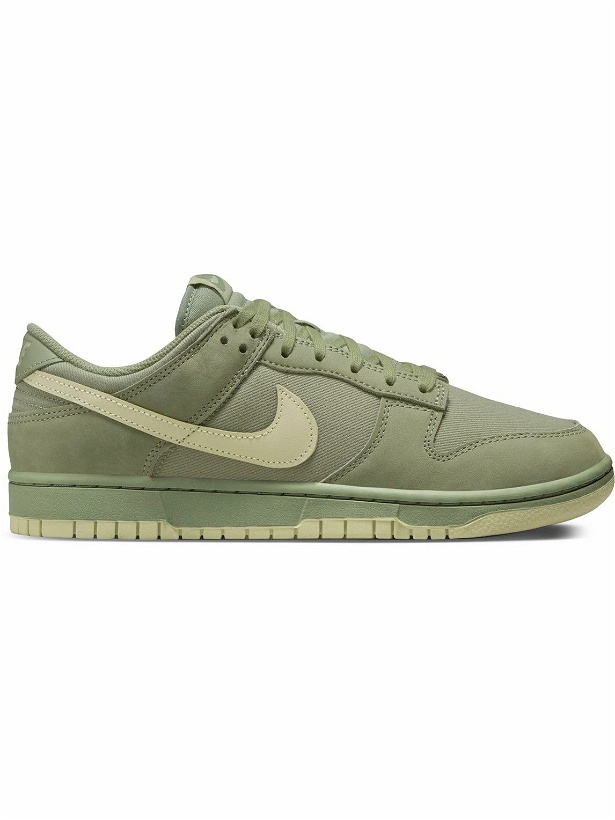 Photo: Nike - Dunk Low Retro PRM NBHD Suede-Trimmed Canvas Sneakers - Green