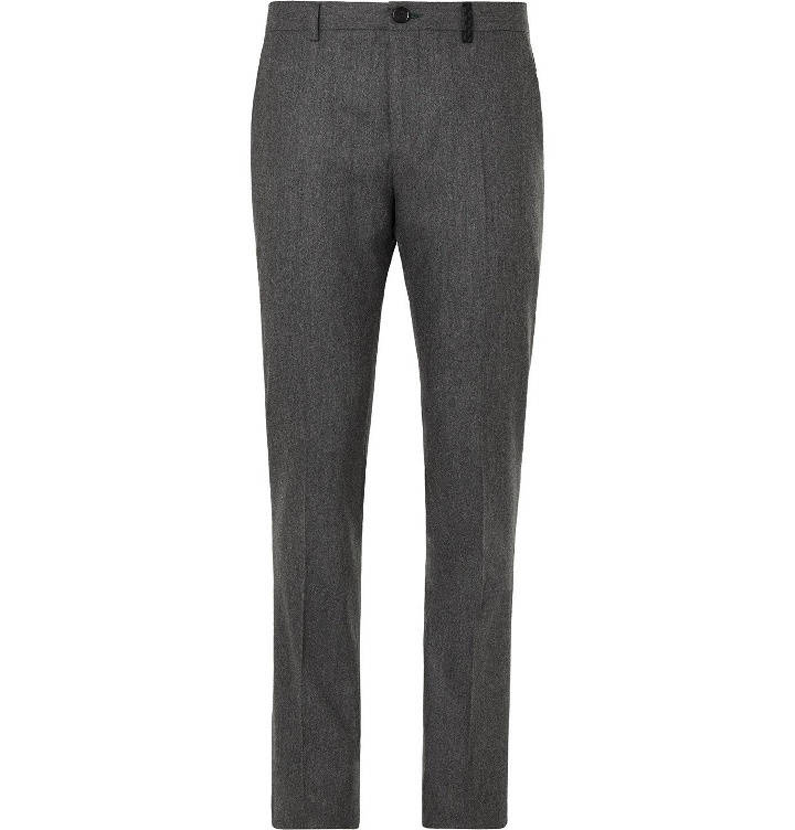 Photo: PS Paul Smith - Grey Slim-Fit Mélange Wool-Flannel Suit Trousers - Gray