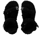 Arizona Love Women's Trekky Faux Fur Sandals in Black
