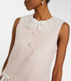 Self-Portrait Lace-trimmed bouclé minidress