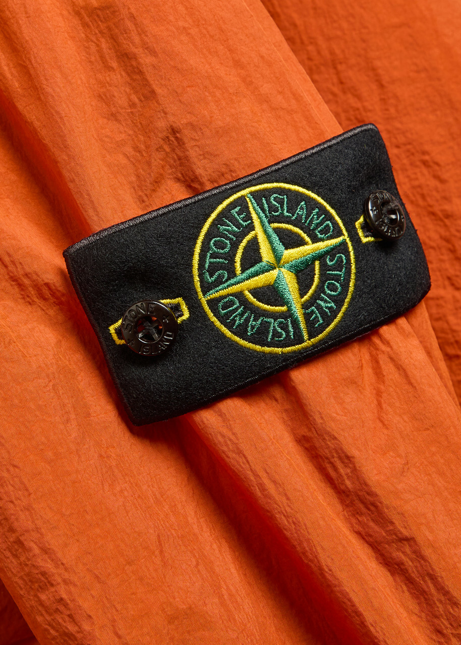 Stone Island Hooded Crinkled Nylon Jacket Orange