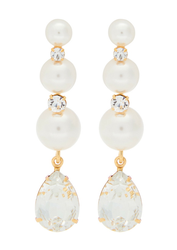 Photo: Jennifer Behr Corisandre 18kt Gold-plated Drop Earrings - Pearl - One Size