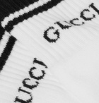 Gucci - Logo-Intarsia Stretch Cotton-Blend Socks - Men - White