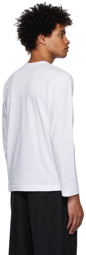 COMME des GARÇONS PLAY White & Black Heart Patch Long Sleeve T-Shirt