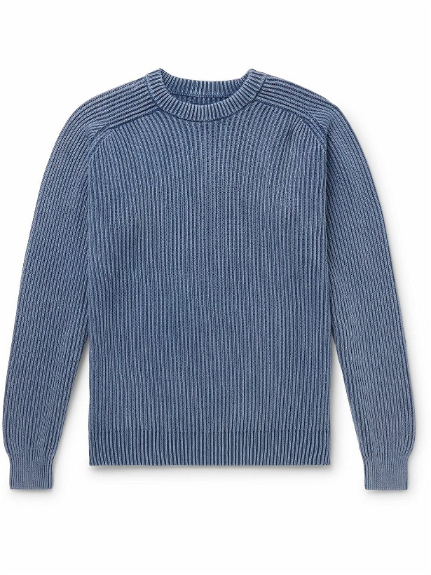Photo: Noah - Summer Shaker Ribbed Cotton Sweater - Blue
