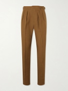 Rubinacci - Manny Straight-Leg Pleated Linen Trousers - Brown