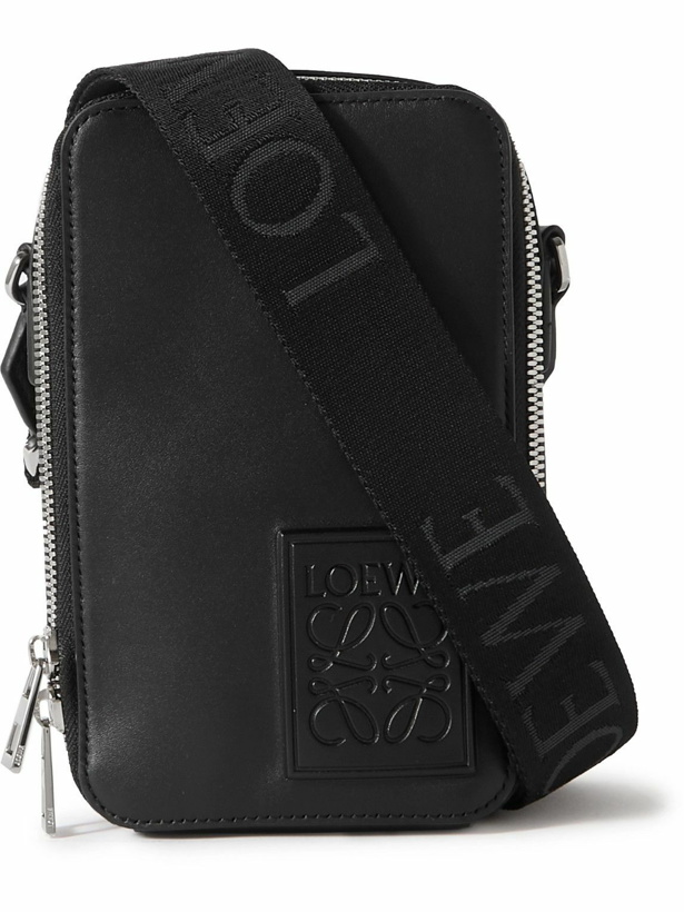 Photo: Loewe - Logo-Debossed Leather Messenger Bag