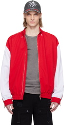 KUSIKOHC Red & White Full Zip Fleece Track Jacket