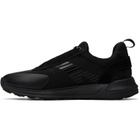 Hugo Black Printed-Logo Sneakers