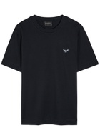 Emporio Armani Logo-embroidered Cotton T-shirt Navy
