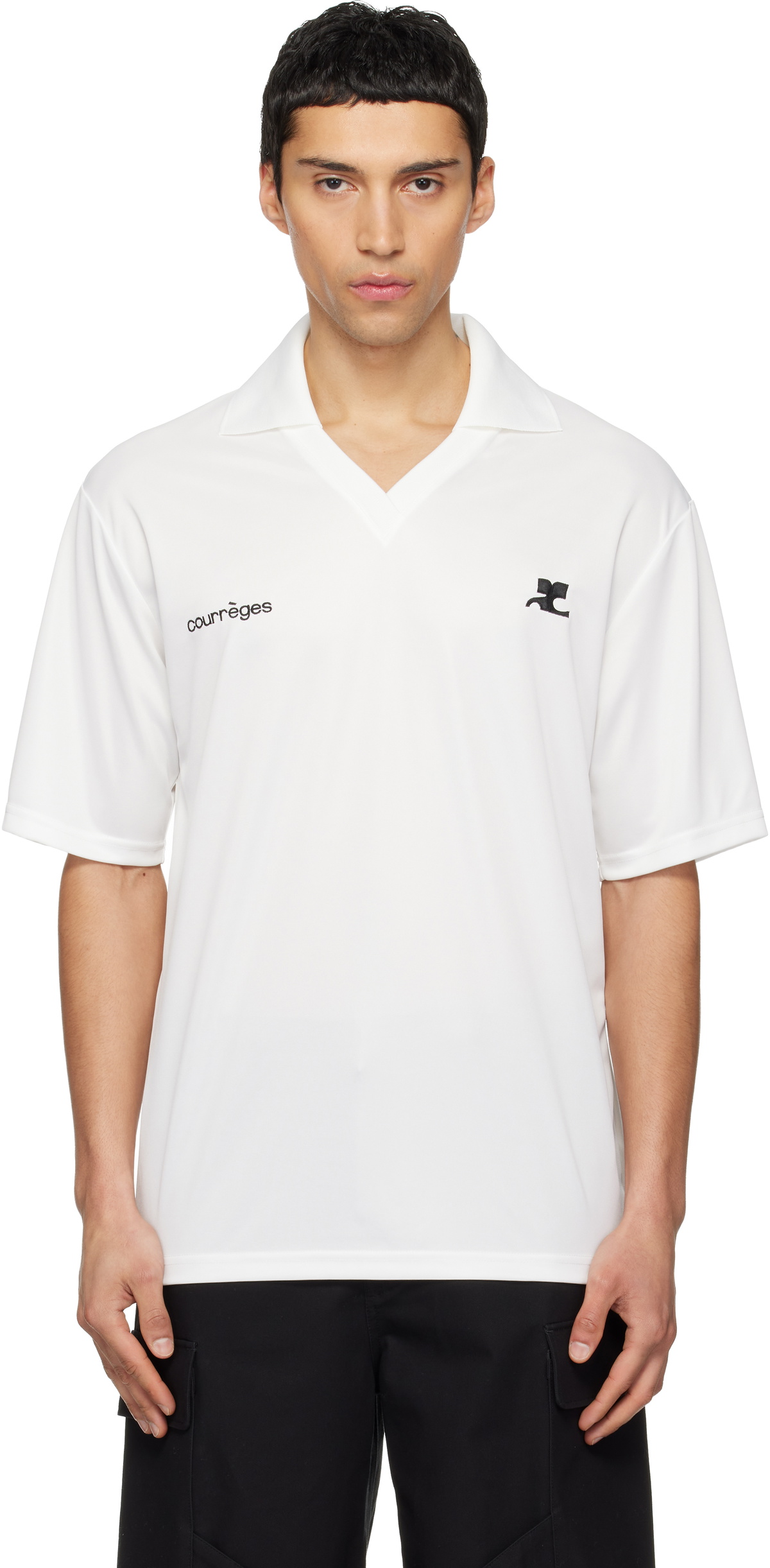 Courrèges White Oversized Sports Polo