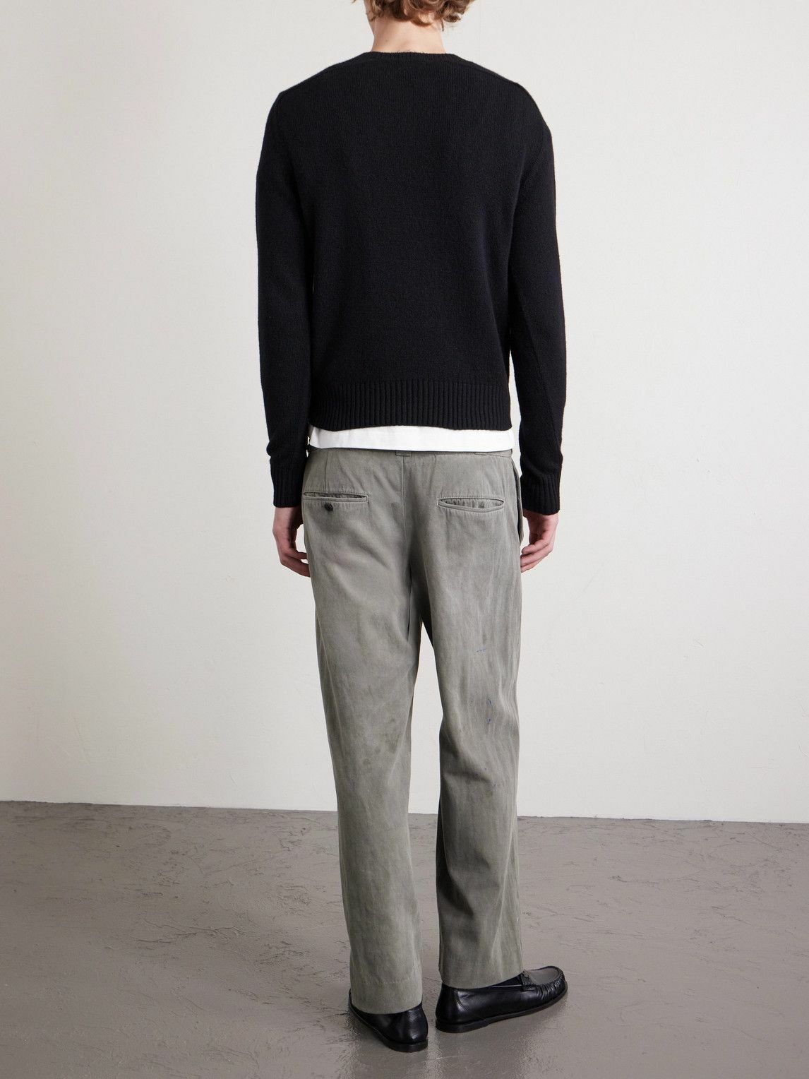 Enfants Riches Déprimés - Soso's Cropped Distressed Cotton and Linen-Blend Trousers - Gray