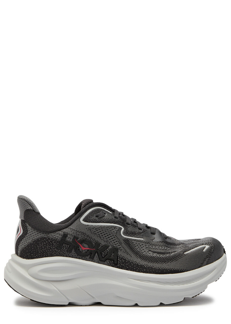 Hoka Clifton 10 Jacquard Mesh-knit Sneakers Grey