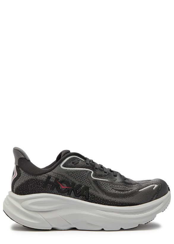 Photo: Hoka Clifton 10 Jacquard Mesh-knit Sneakers Grey