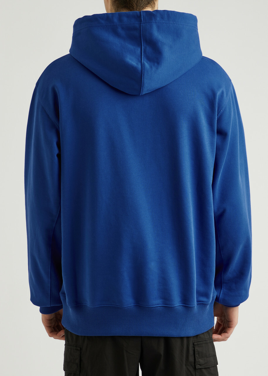 Helmut Lang Logo-print Hooded Cotton Sweatshirt Blue